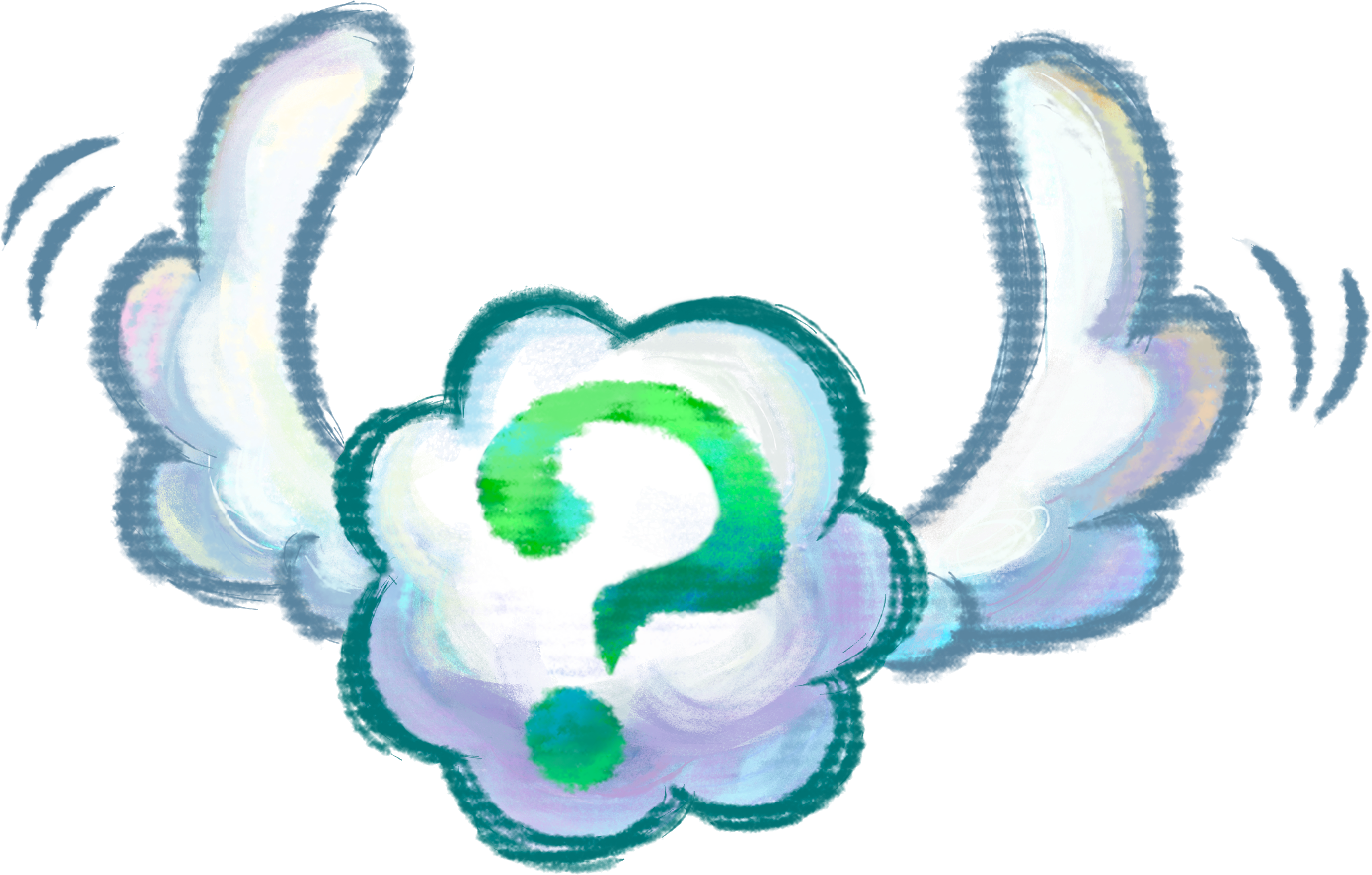 winged question mark cloud